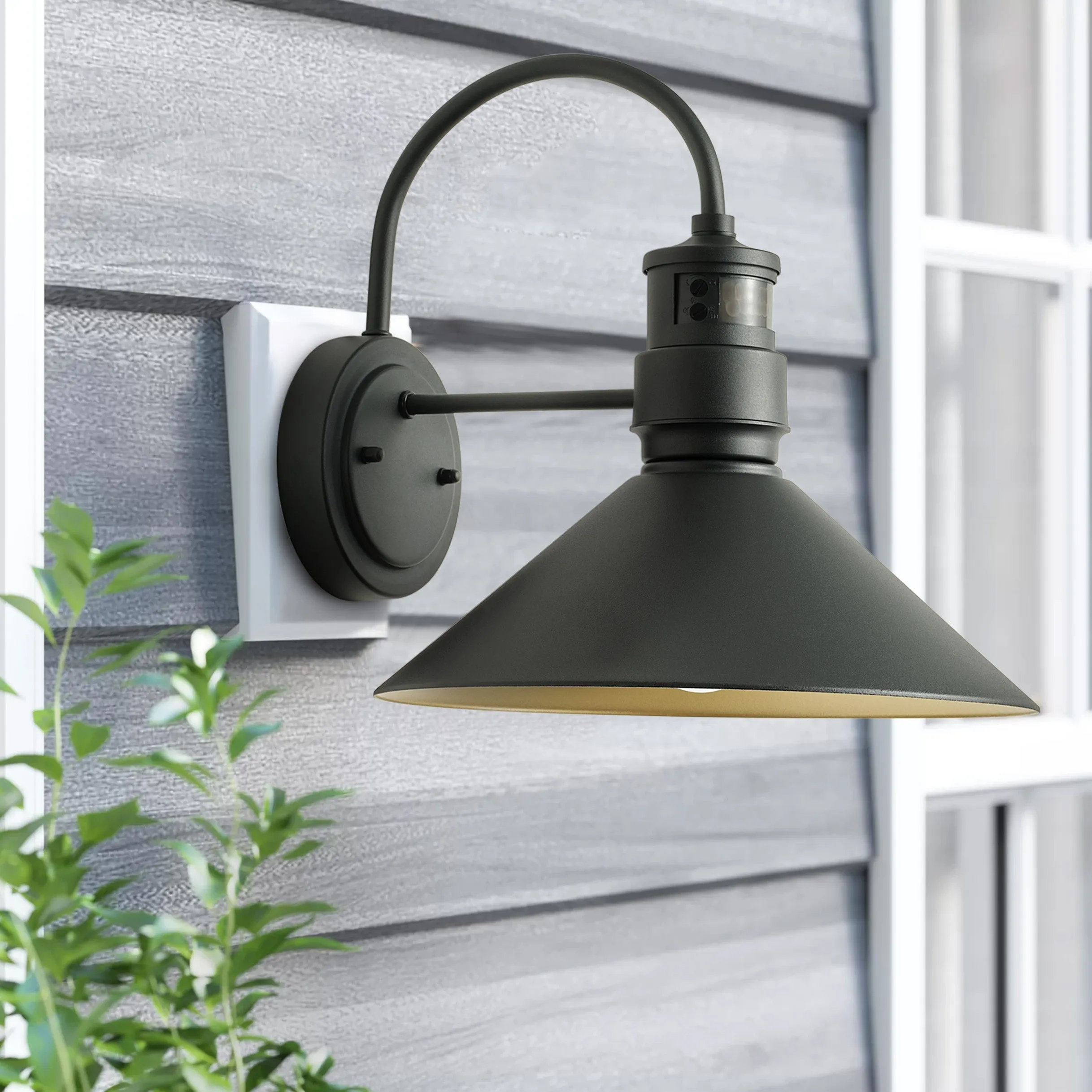 1-Light Cone Shade Waterproof Wall Sconces Outdoor Lights