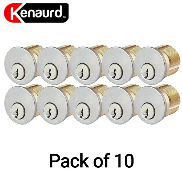 10 x Premium Mortise Cylinder - SC1/KW1 - 1" - 26D - Satin Chrome (Pack of 10)