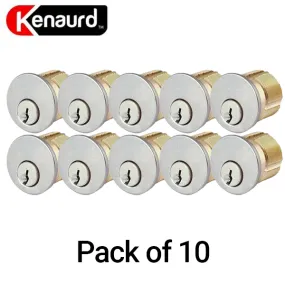 10 x Premium Mortise Cylinder - SC1/KW1 - 1" - 26D - Satin Chrome (Pack of 10)