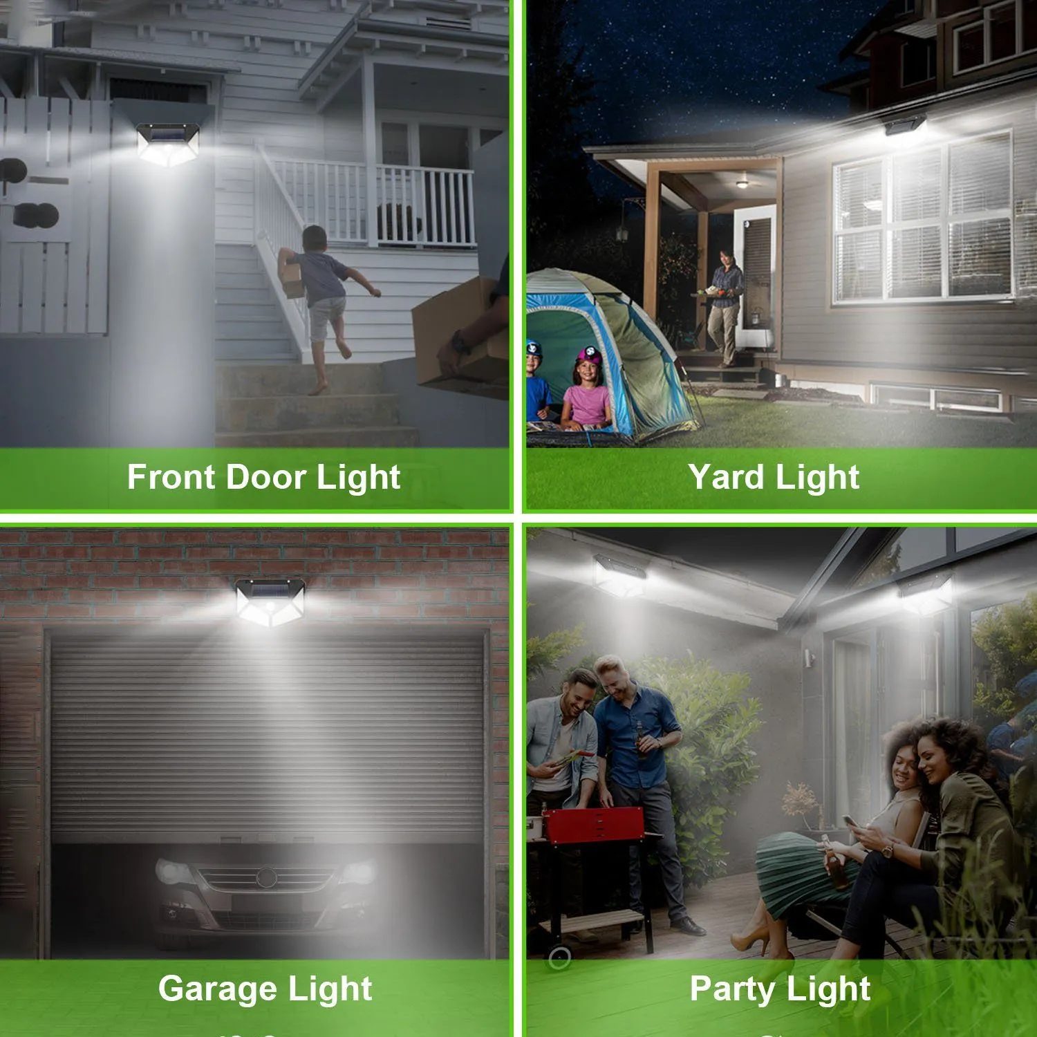 100 LED Solar Wall Light Outdoor