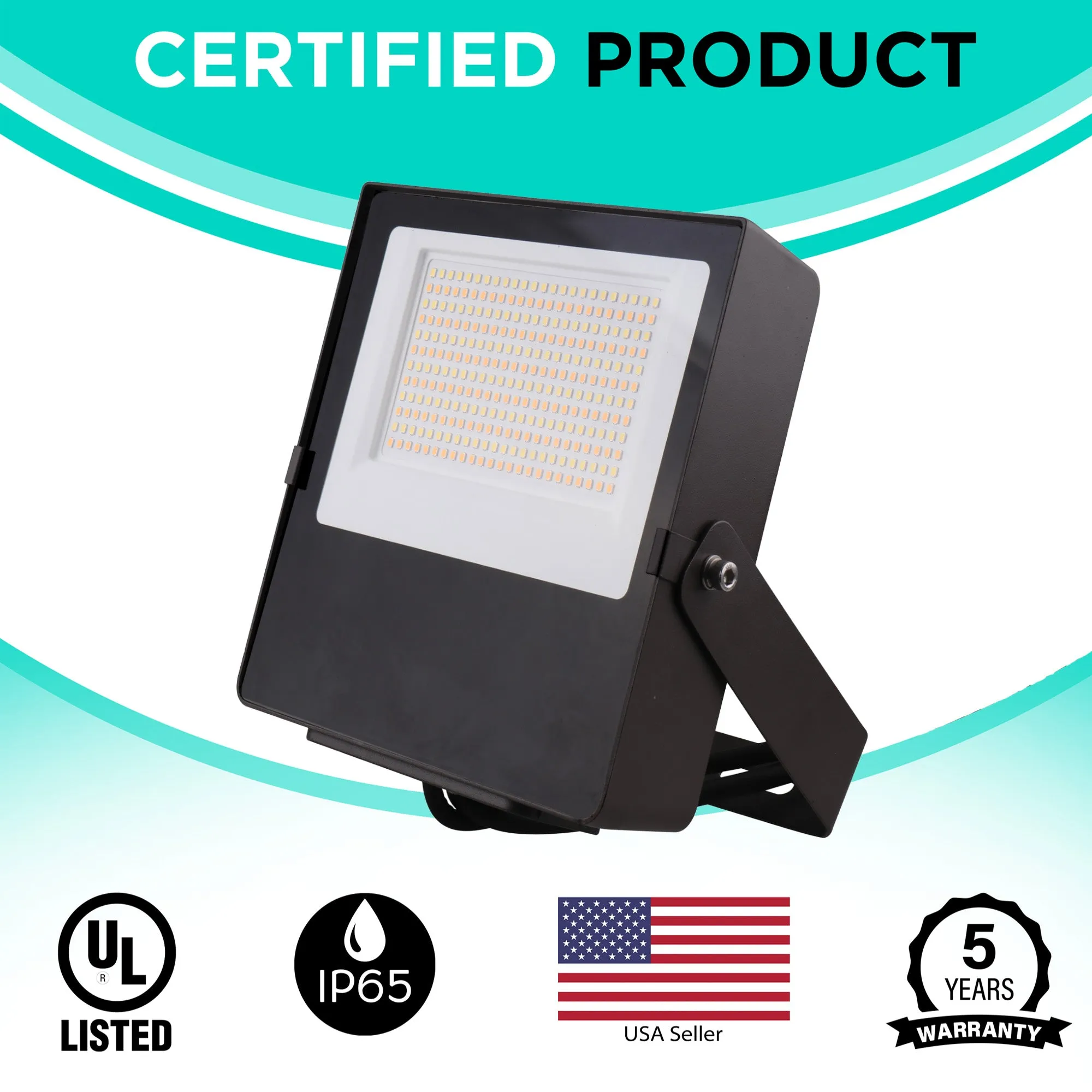 100W Mini Flood Light - CCT Selectable(3000/4000/5000K) - 13000lms - UL Listed - Glass Cover