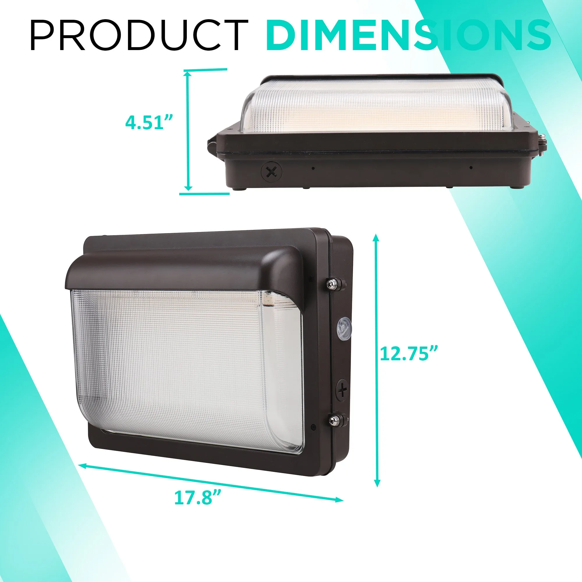 100W Wall Pack With Photocell- 13000 lumens - CCT Selectable (3K/4K/5K) - IP65 UL-Listed