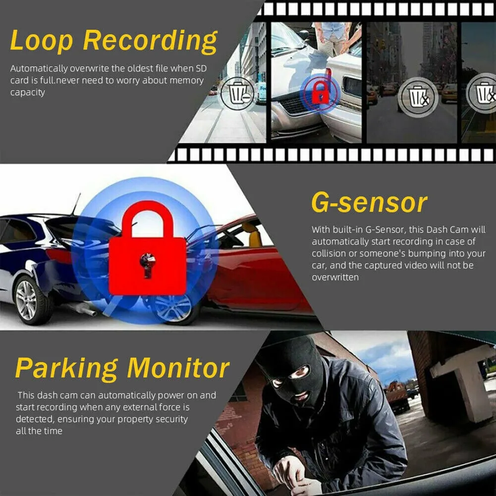 1080P HD Wifi Car Dash Cam DVR Camera 2 Inch Ips Screen Driving