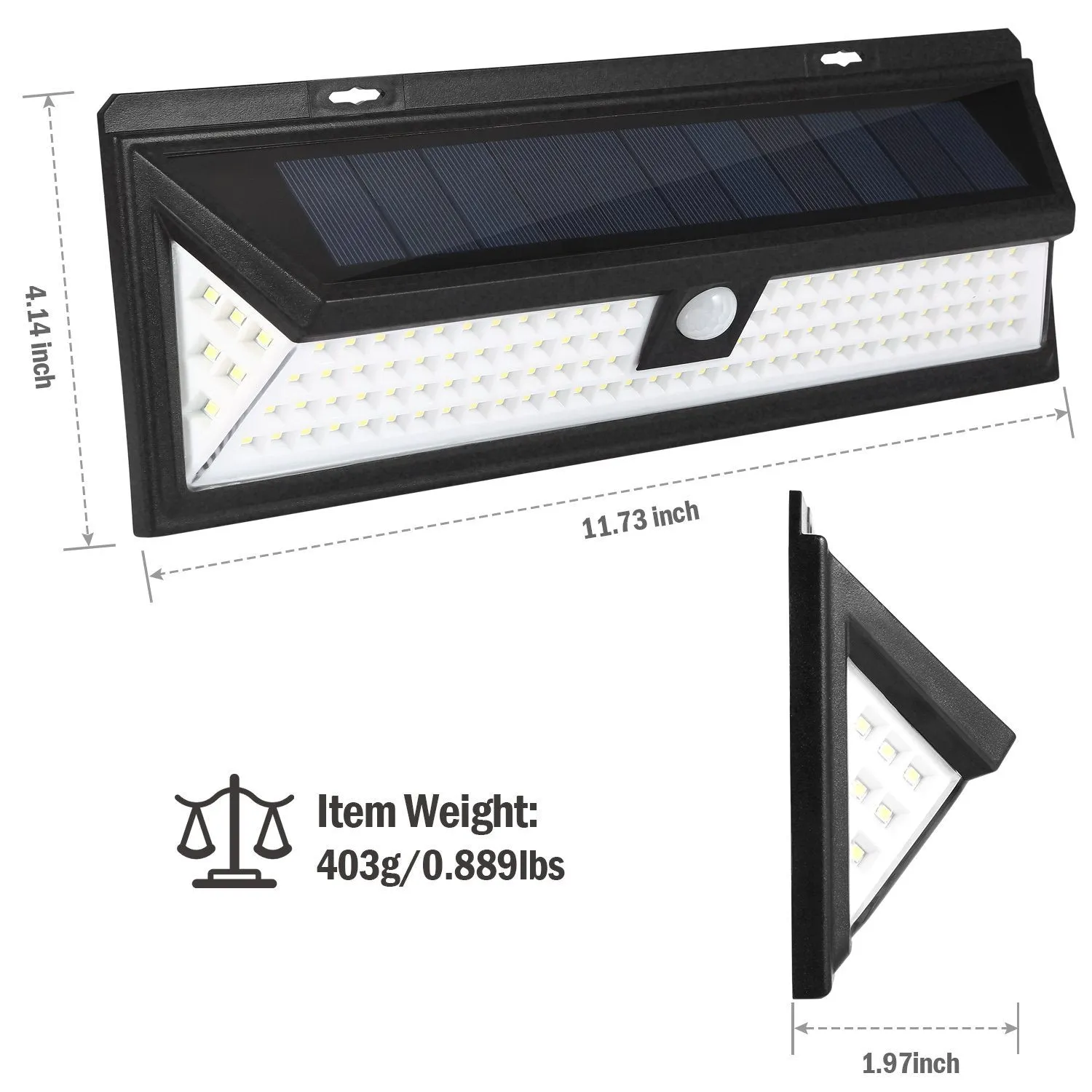118 LEDs Solar Wall Light Outdoor Motion Sensor Lamp