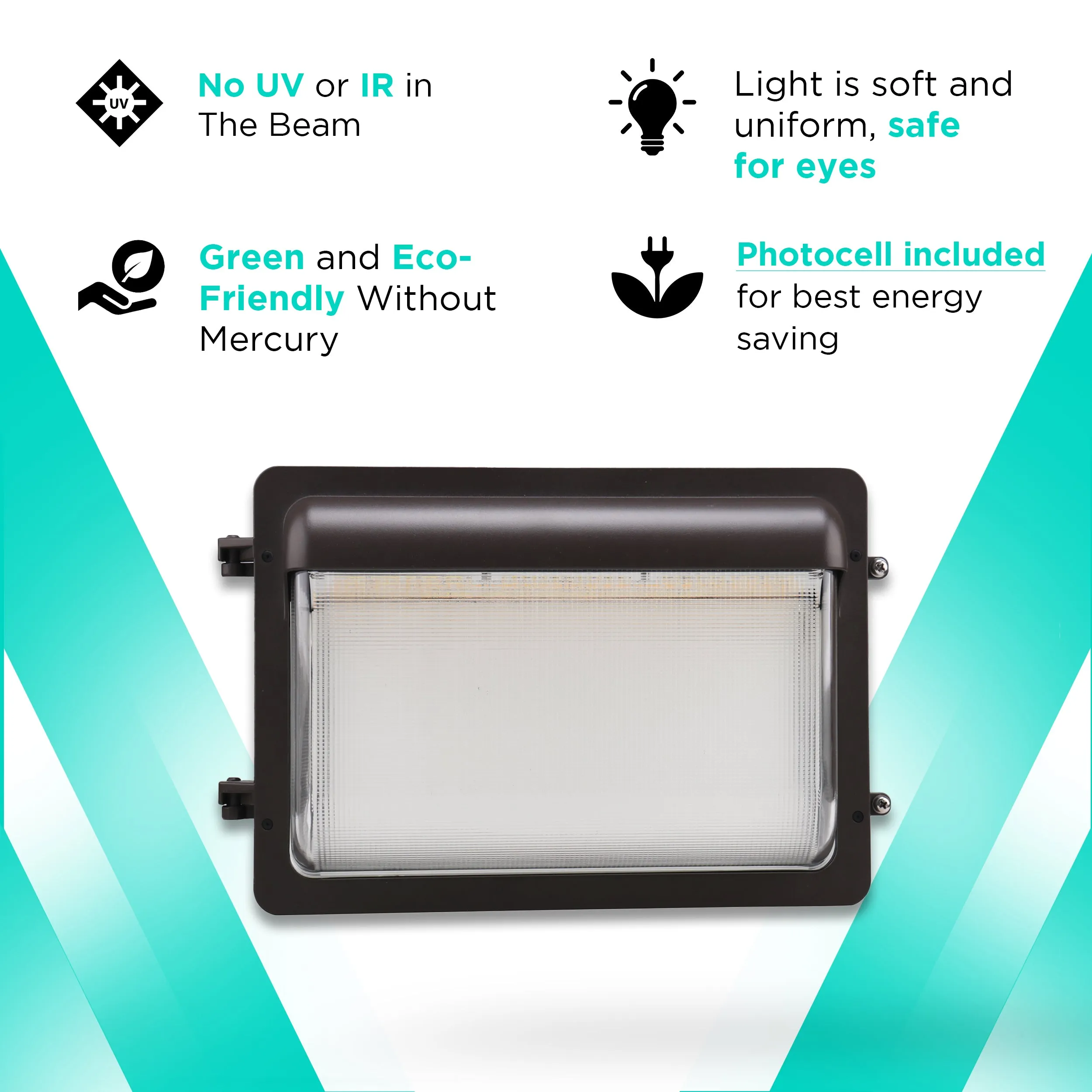 120W Wall Pack With Photocell- 15960 lumens - 5000K Daylight - IP65 UL-Listed