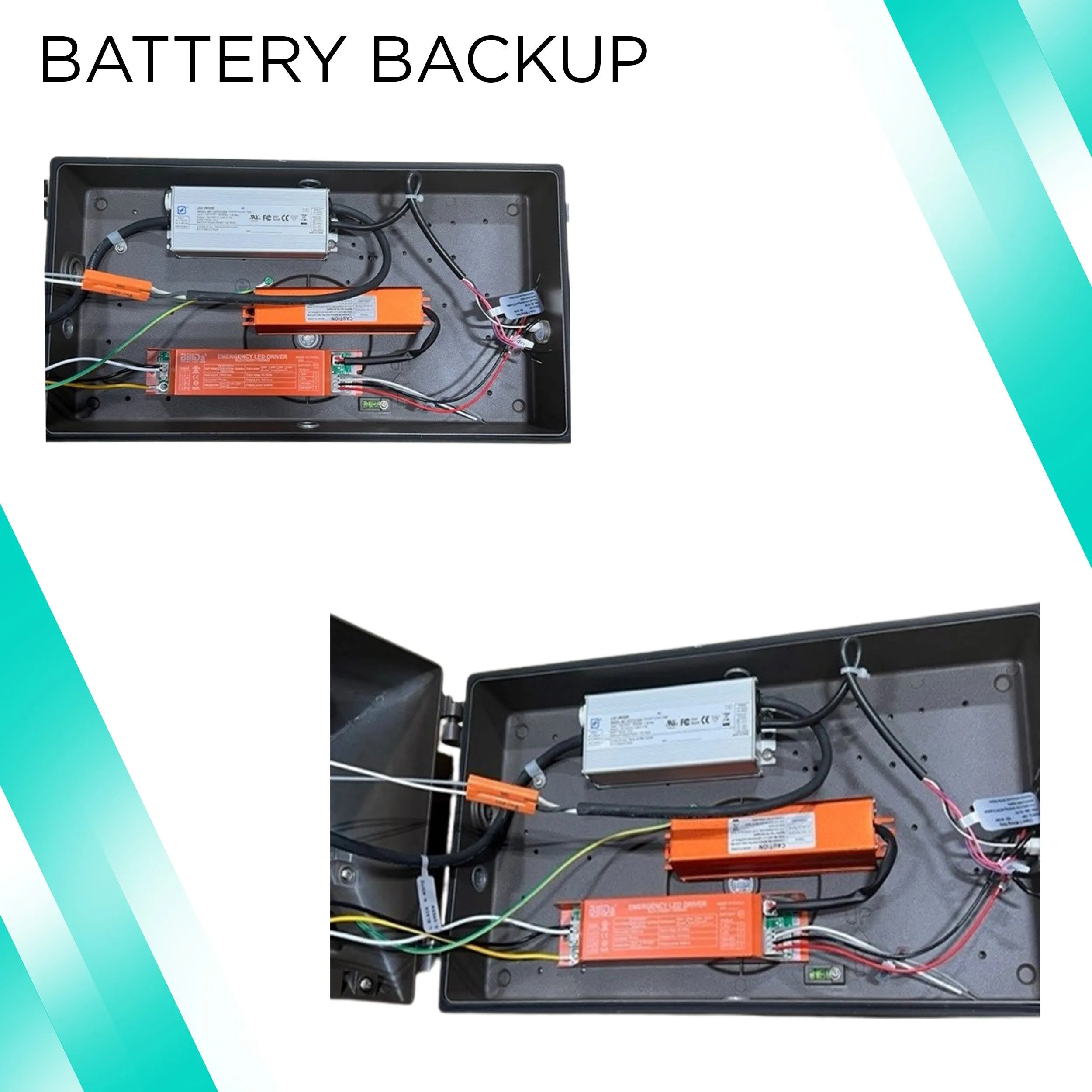 120W Wall Pack With Photocell- Battery Backup -17400 lumens - 5700K - DLC, IP65, UL-Listed