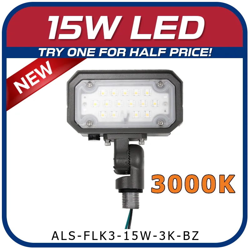 15W LED 3rd Generation 3000K Knuckle Mount Floodlight