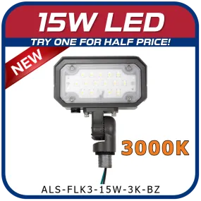15W LED 3rd Generation 3000K Knuckle Mount Floodlight