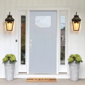 2-Pack Black Traditional Outdoor Waterproof Wall Light Vintage Glass Wall Light