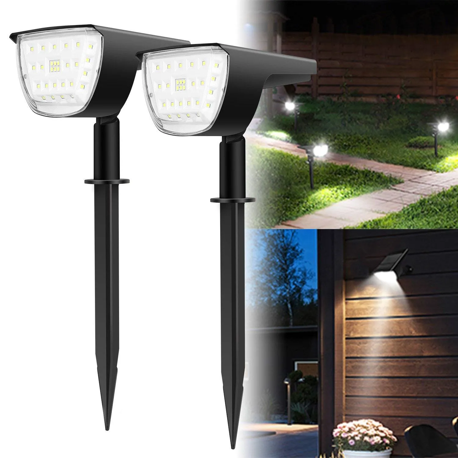 2-Pack: Solarek 32 LEDs Solar Landscape Spotlights