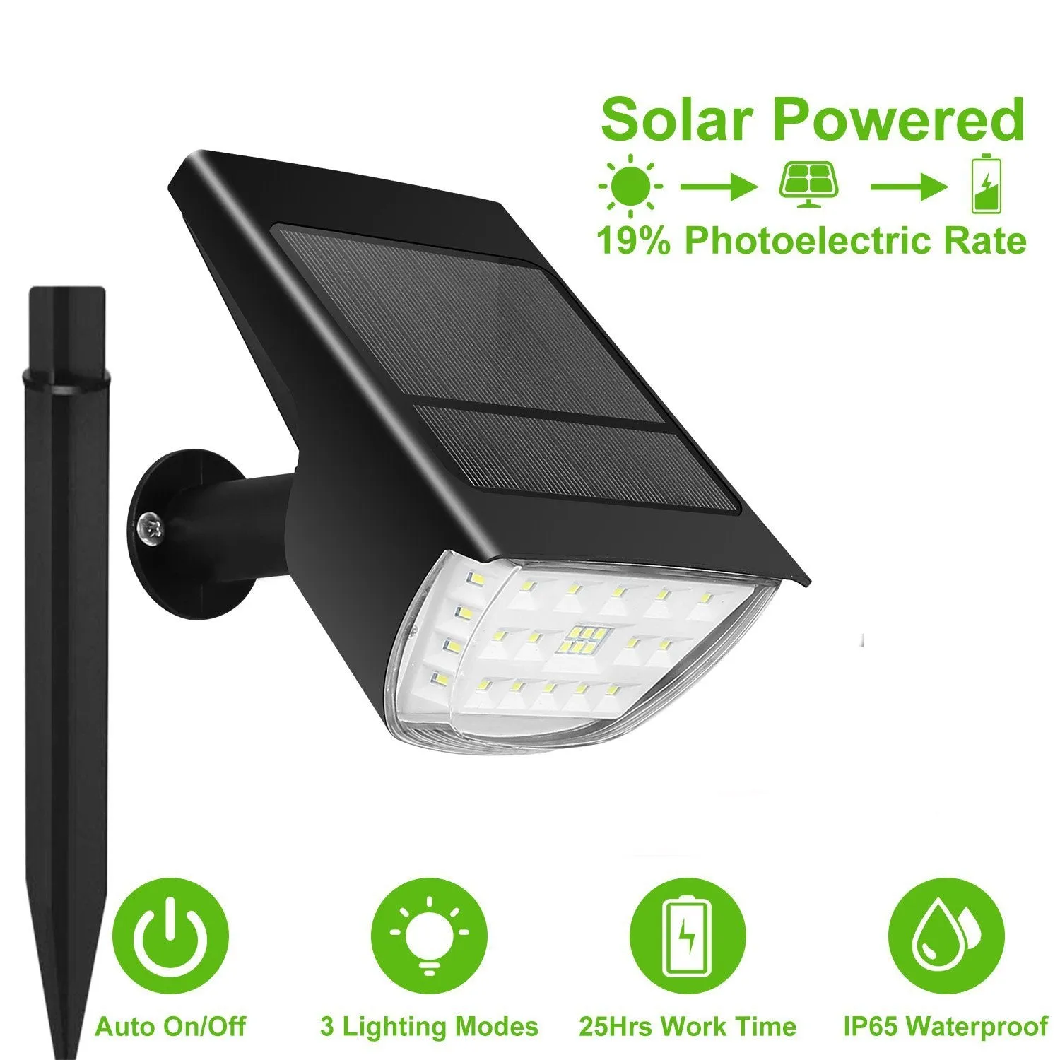 2-Pack: Solarek 32 LEDs Solar Landscape Spotlights