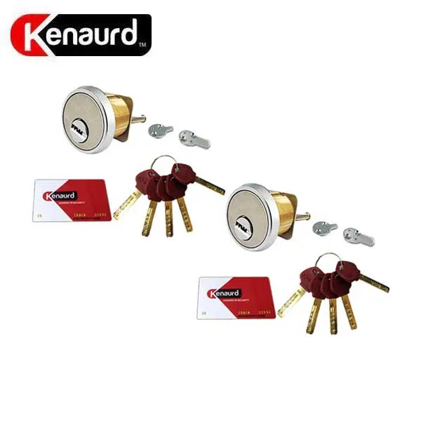 2 x Key Controlled - Rim / Mortise Combo Cylinder - 1-1/8" - US26D - Satin Chrome (Bundle of 2)