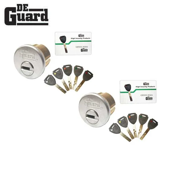 2 x Key Controlled - RIM/Mortise Cylinder - 1" - 206 Keyway - US26D - Satin Chrome (Bundle of 2)