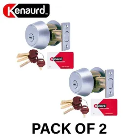 2 x Premium Key Controlled - Deadbolt - Double Cylinder - #06 Keyway - US26D - Satin Silver (Bundle of 2)