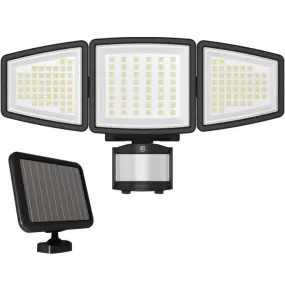 2000 Lumens Solar Powered LED Security Flood Light - Black