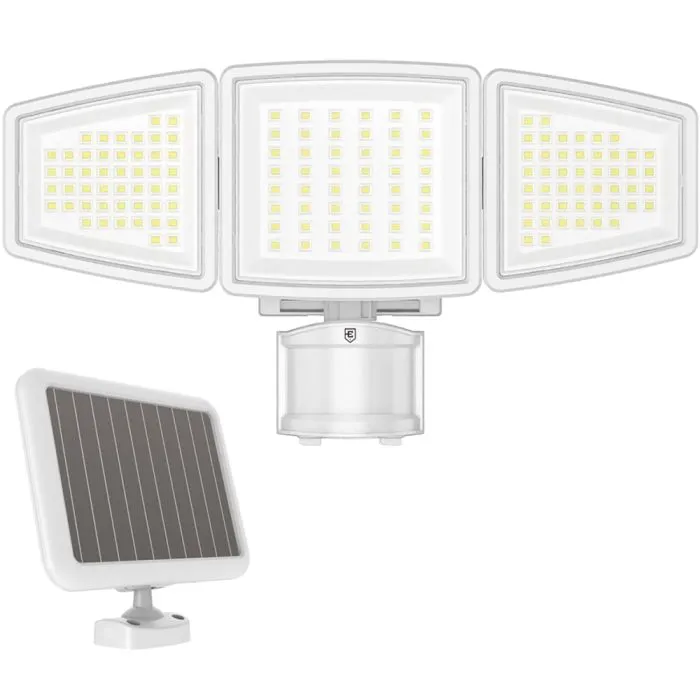 2000 Lumens Solar Powered LED Security Flood Light - White