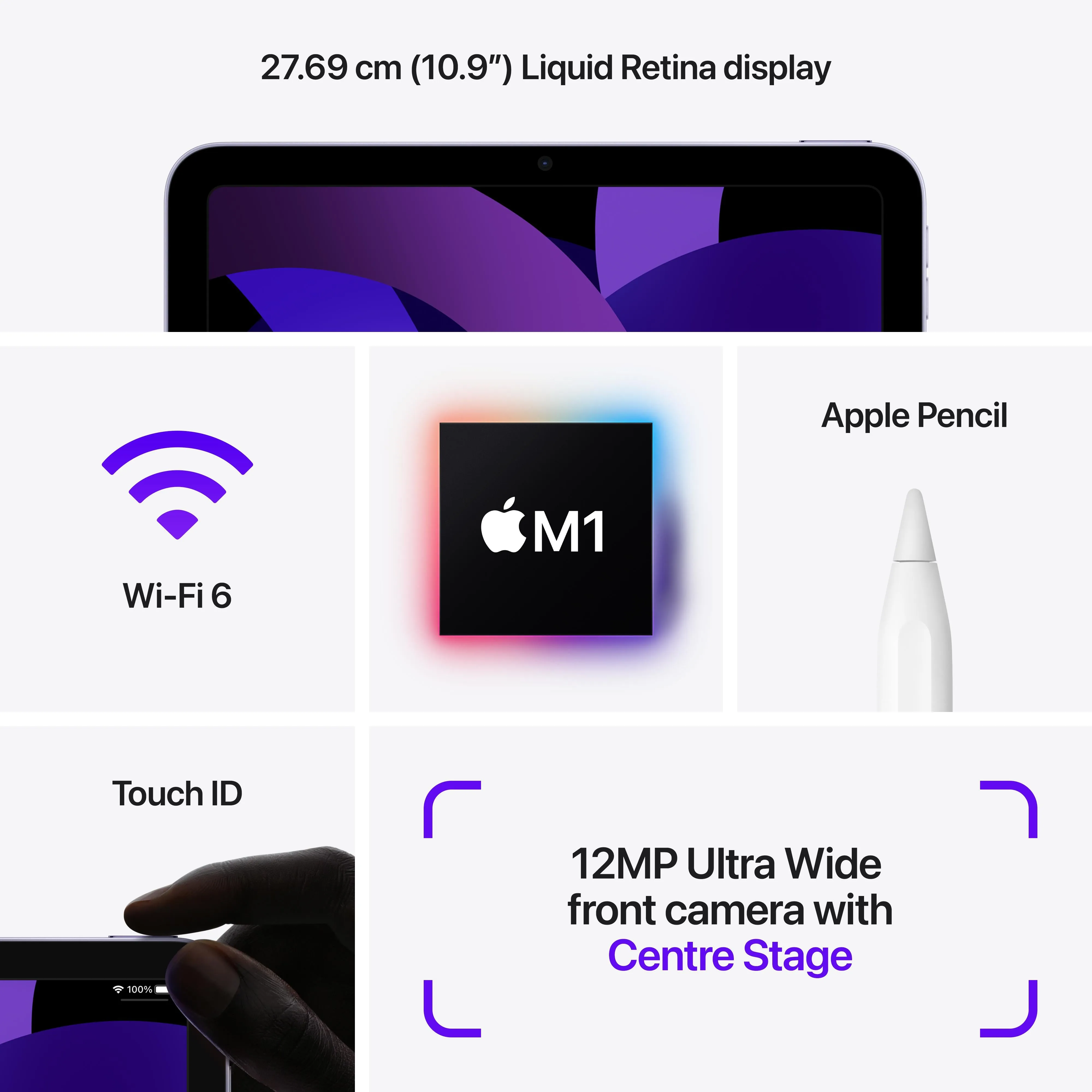 2022 iPad Air Wi-Fi 64GB - Purple (5th generation)