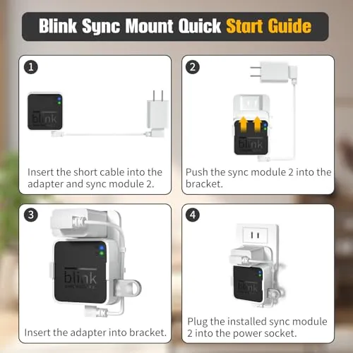 256GB USB Flash Drive, Outlet Wall Mount Holder for Blink Sync Module 2 with Short Cable Save Space,Mount Bracket for Blink Outdoor Indoor Security System (Blink Add-On Sync Module 2 is NOT Included)