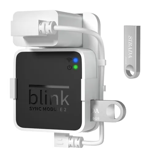 256GB USB Flash Drive, Outlet Wall Mount Holder for Blink Sync Module 2 with Short Cable Save Space,Mount Bracket for Blink Outdoor Indoor Security System (Blink Add-On Sync Module 2 is NOT Included)