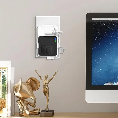 256GB USB Flash Drive, Outlet Wall Mount Holder for Blink Sync Module 2 with Short Cable Save Space,Mount Bracket for Blink Outdoor Indoor Security System (Blink Add-On Sync Module 2 is NOT Included)