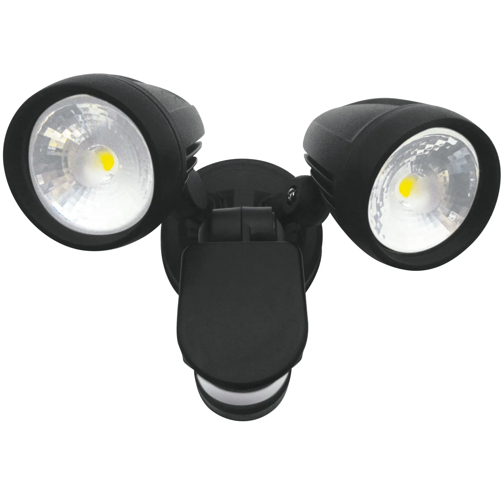 2X15W 5000k LED Outdoor Security Light with Motion Sensor Garage Spotlight Light Matt Black IP56