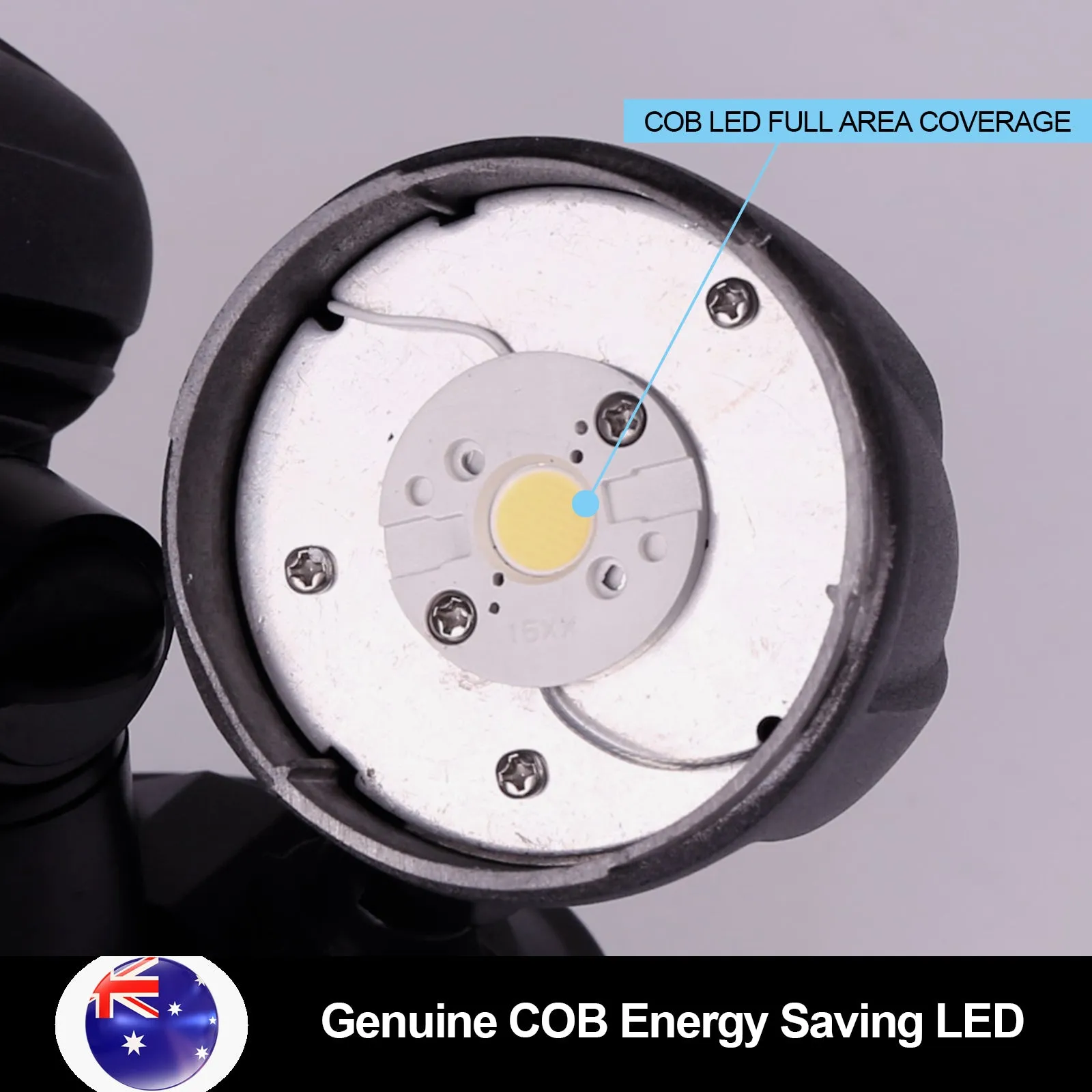 2X15W 5000k LED Outdoor Security Light with Motion Sensor Garage Spotlight Light Matt Black IP56