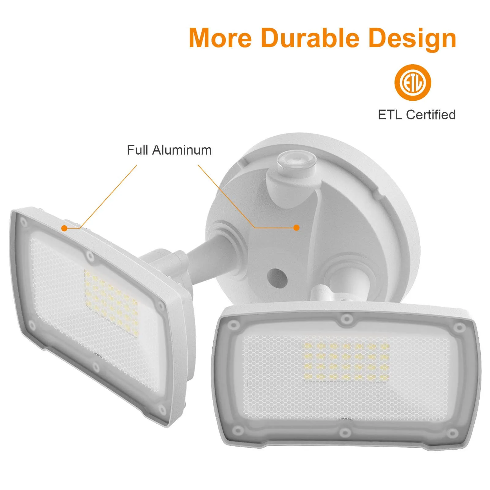 3000LM Dusk to Dawn LED Flood Light Outdoor 28W - White Light