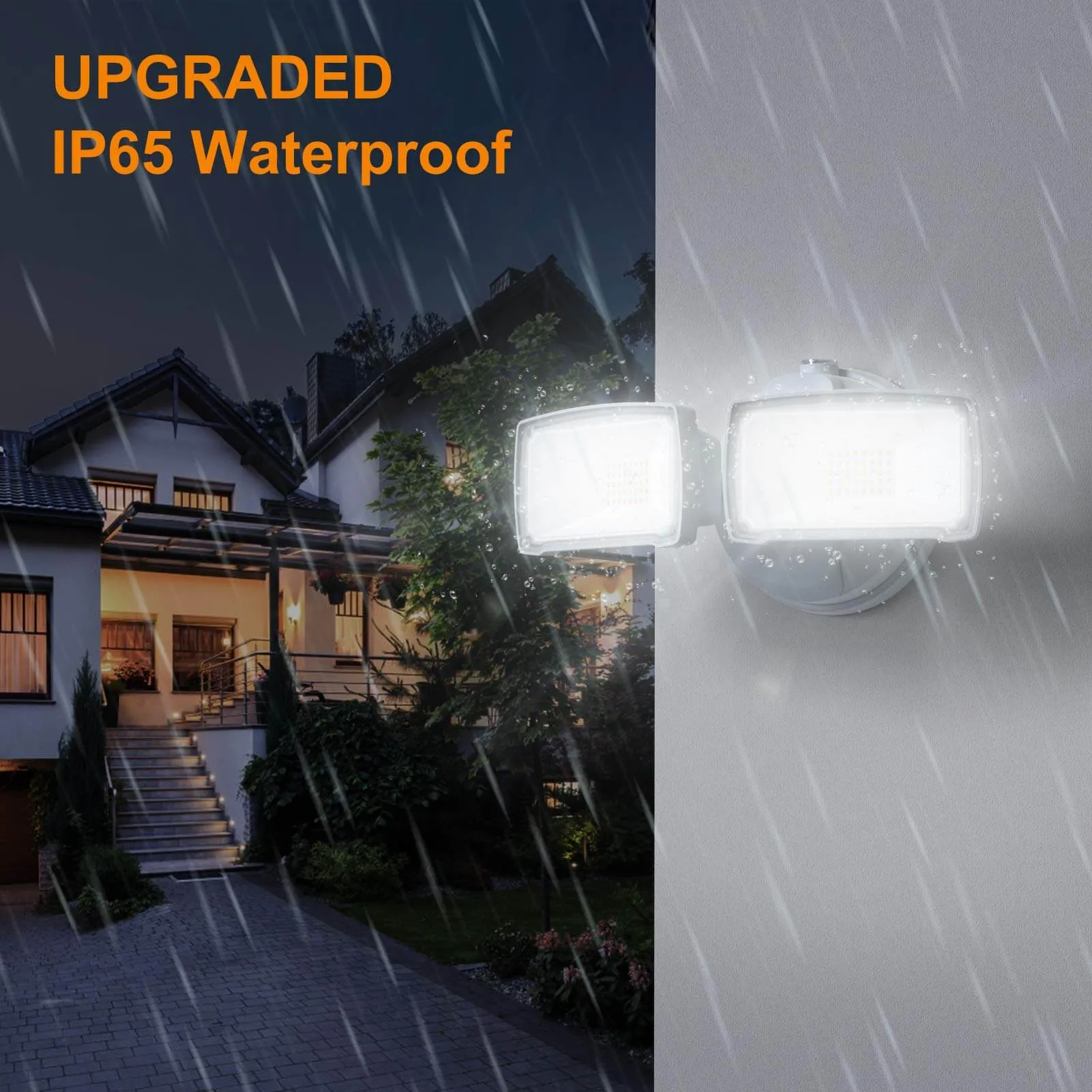 3000LM Dusk to Dawn LED Flood Light Outdoor 28W - White Light