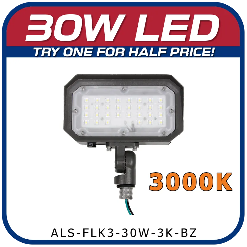 30W LED 3rd Generation 3000K Knuckle Mount Floodlight