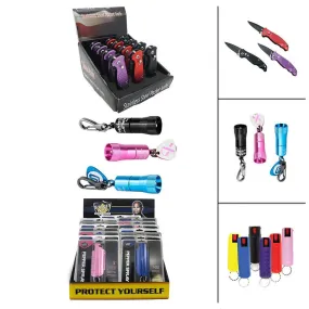 36 Units Knives Nano Lights and Pepper Sprays