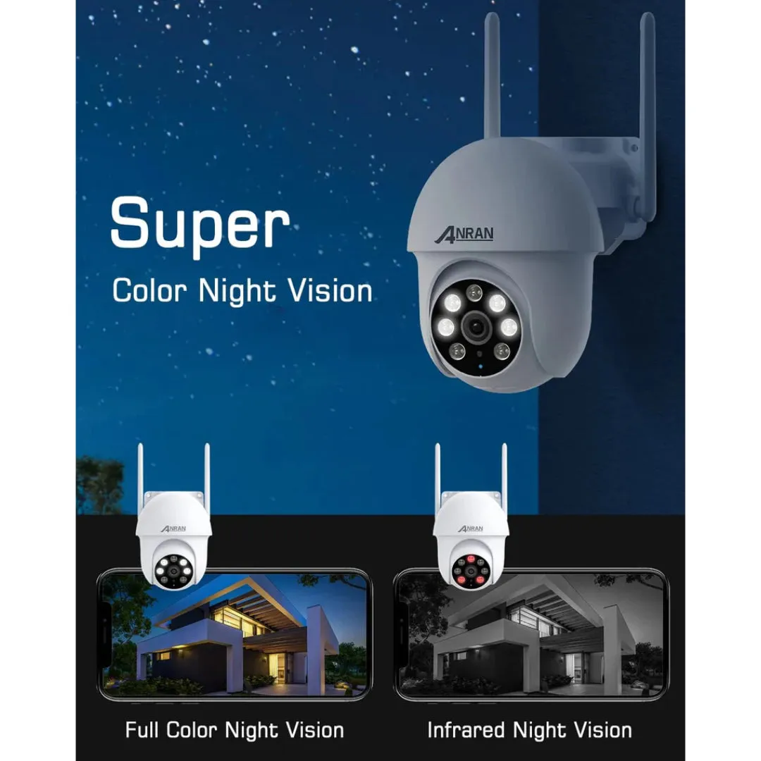 360° View Wireless Outdoor CCTV Camera With Night Vision, 2-Way Audio, Motion Detection