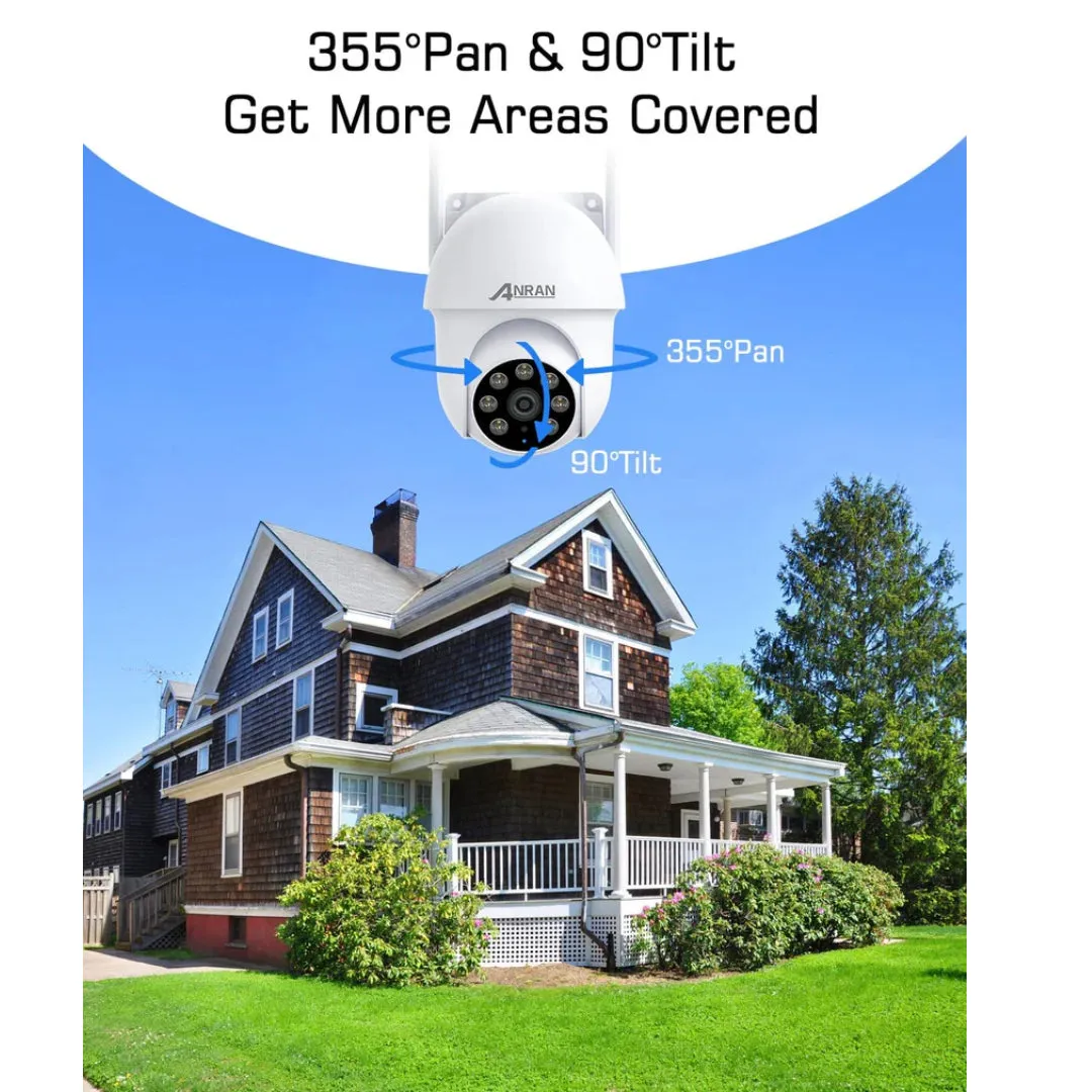 360° View Wireless Outdoor CCTV Camera With Night Vision, 2-Way Audio, Motion Detection