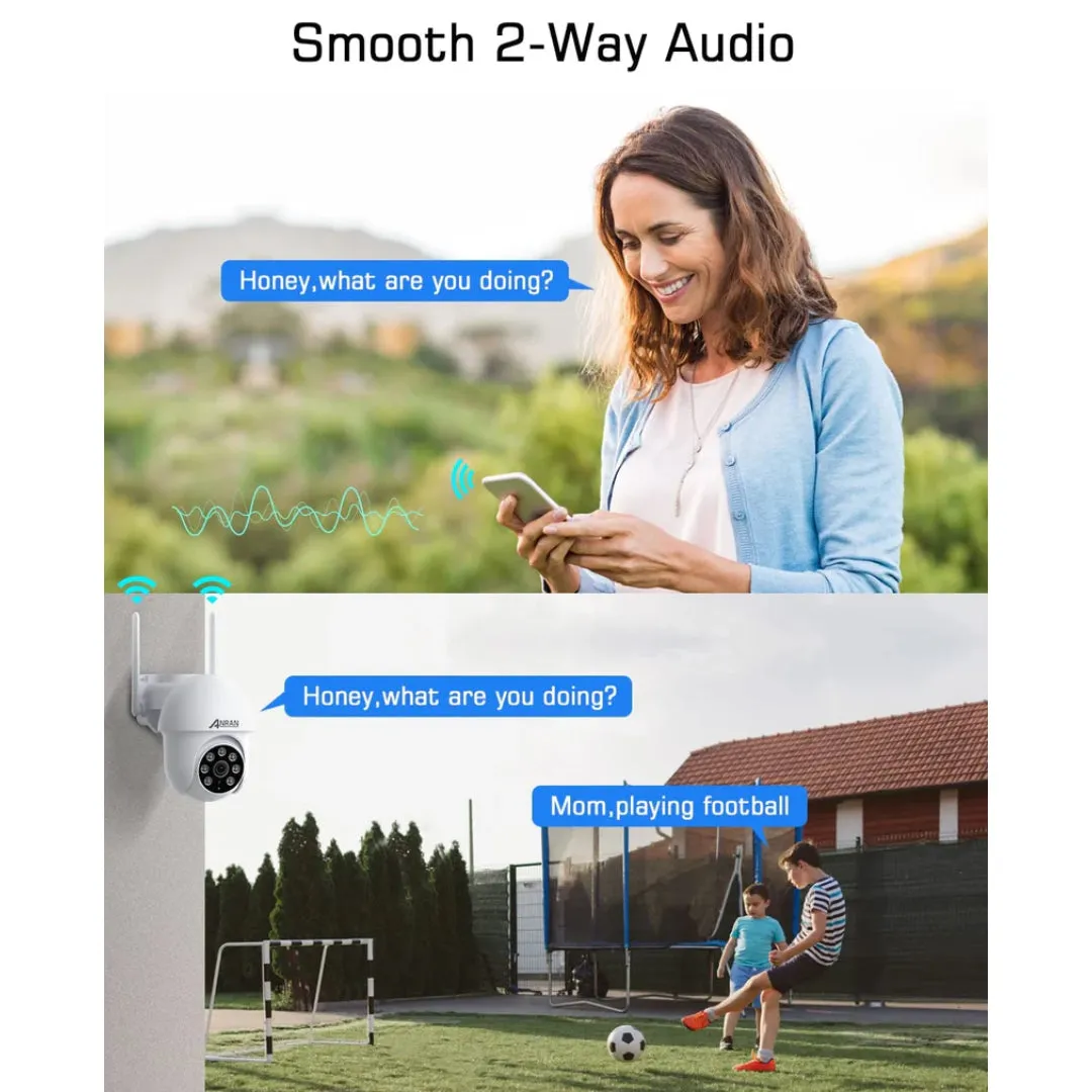 360° View Wireless Outdoor CCTV Camera With Night Vision, 2-Way Audio, Motion Detection