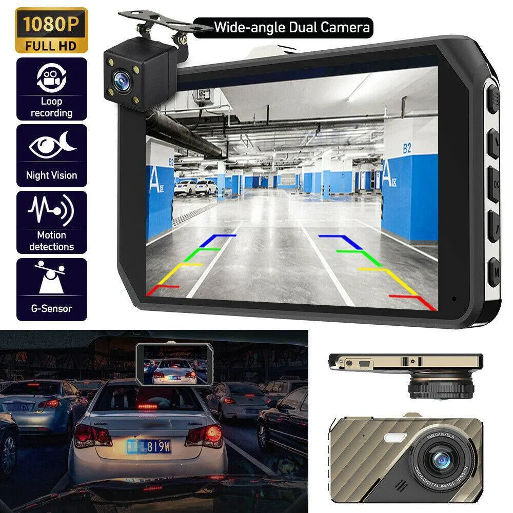 4-inch Car Dvr 1080p Hd Ips Dual Camera Dash Cam Video Recorder