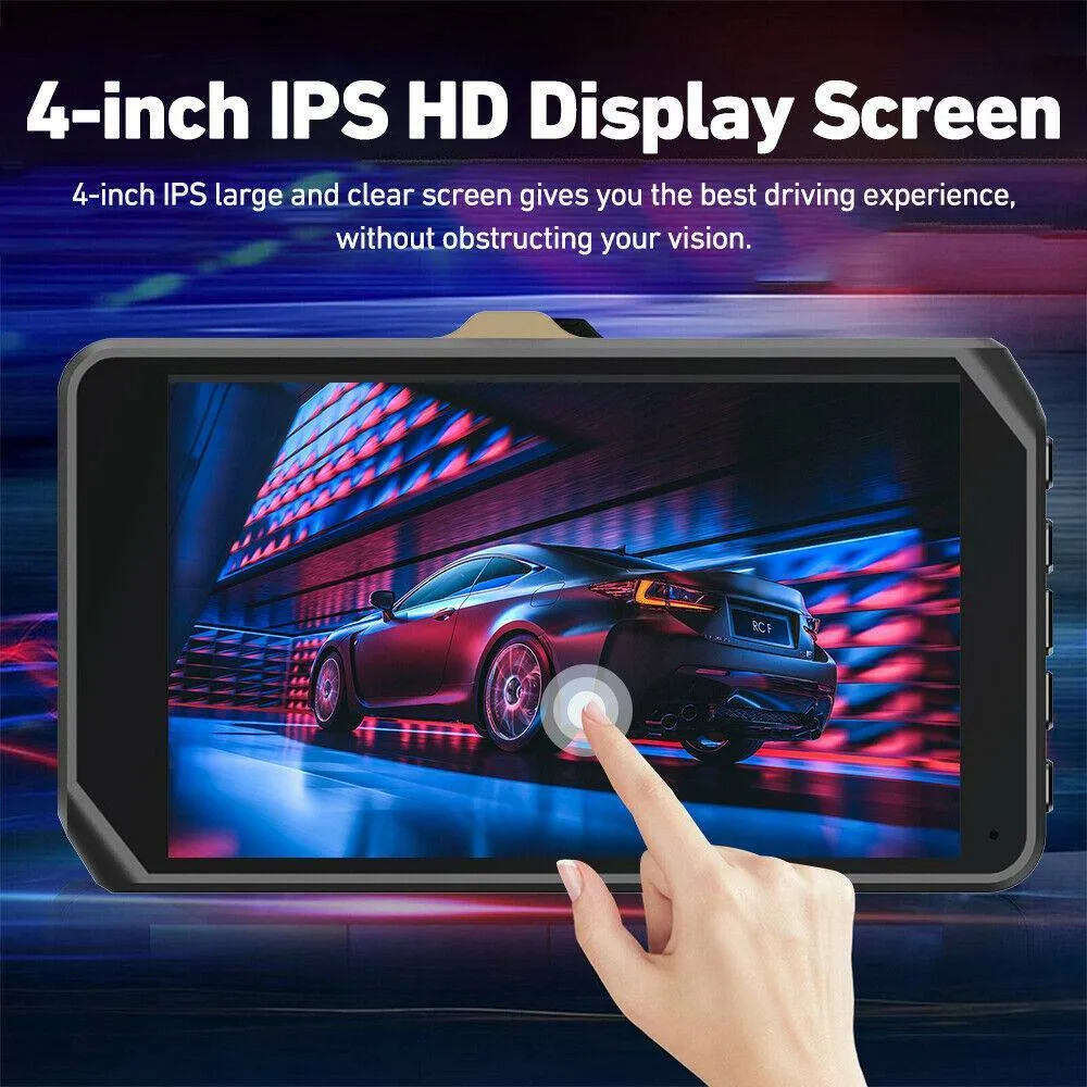 4-inch Car Dvr 1080p Hd Ips Dual Camera Dash Cam Video Recorder