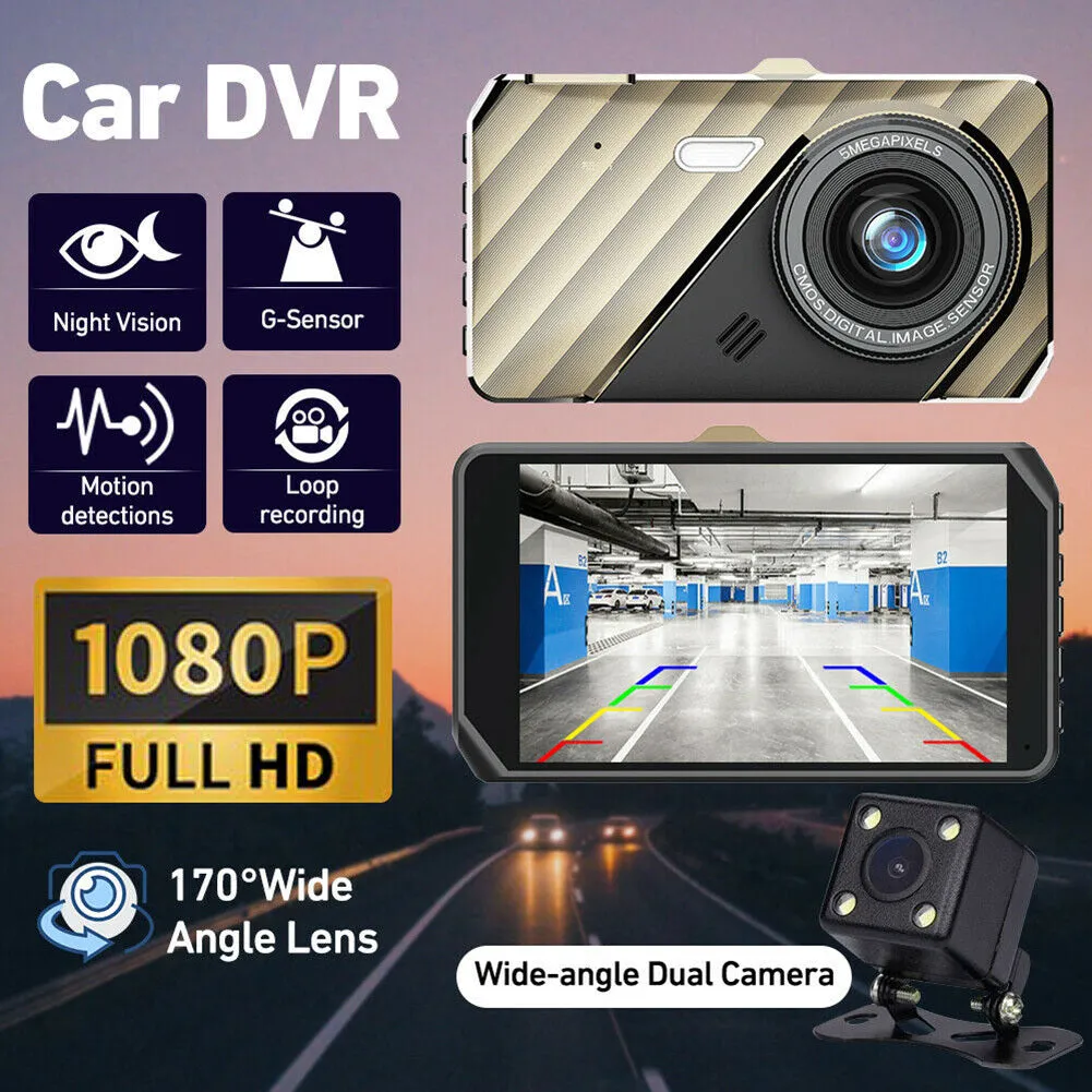 4-inch Car Dvr 1080p Hd Ips Dual Camera Dash Cam Video Recorder