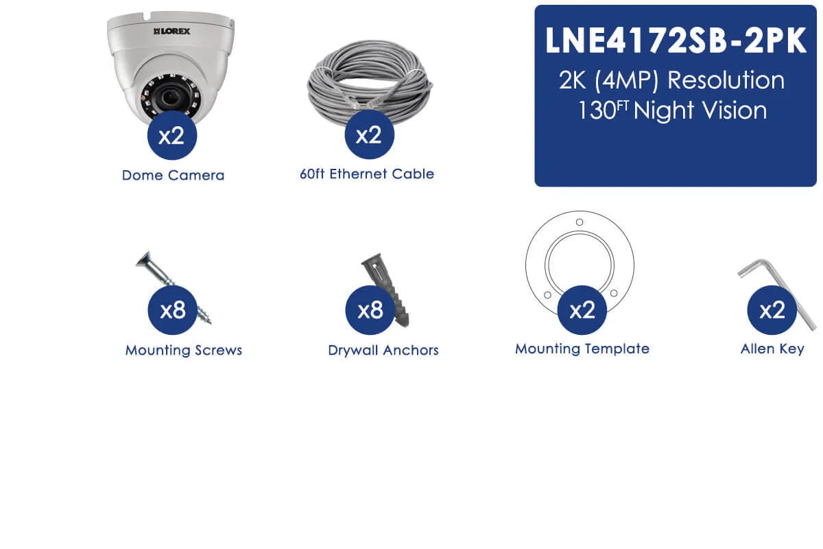 4MP High Definition IP Camera with Color Night Vision (2-pack)