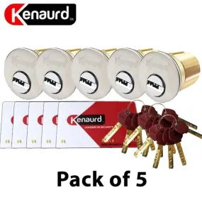 5 x Key Controlled Mortise Cylinder - 1" - US26D (Bundle of 5)