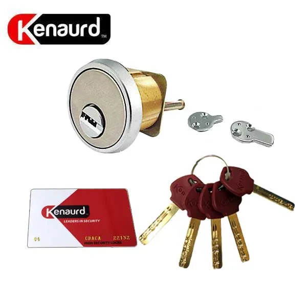 5 x Key Controlled - Rim / Mortise Combo Cylinder - 1-1/8" - US26D - Satin Chrome (Bundle of 5)