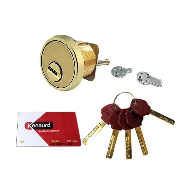 5 x Key Controlled - Rim / Mortise Combo Cylinder - 1-1/8" - US3 - Polished Brass (Pack of 5)