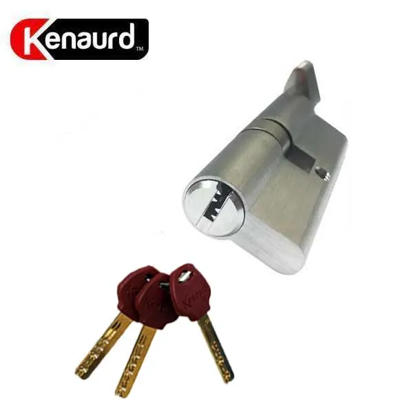 5 x Key Controlled - Thumb Turn - Euro Profile Cylinder - US26D - Satin Silver (Pack of 5 - Keyed Alike)