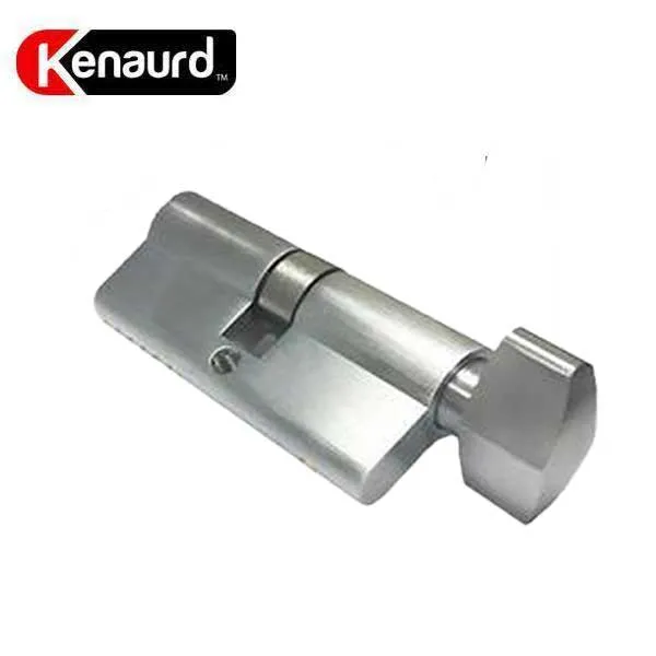 5 x Key Controlled - Thumb Turn - Euro Profile Cylinder - US26D - Satin Silver (Pack of 5 - Keyed Alike)