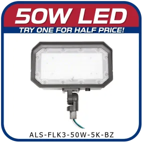 50W LED 3rd Generation 5000K Knuckle Mount Floodlight