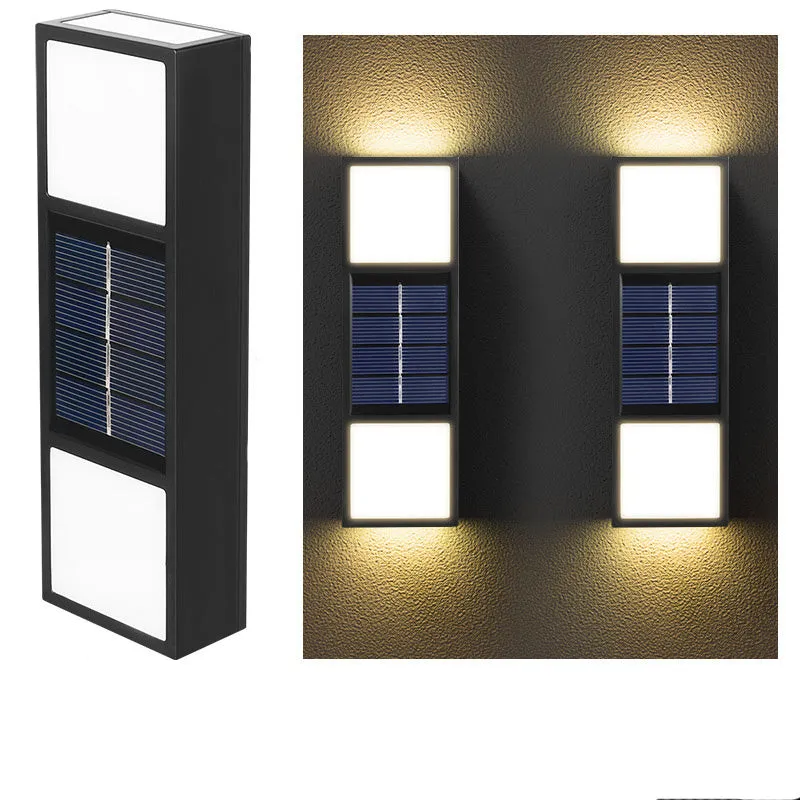 6 LED Solar Outdoor Wall Sconce Lights Sunlight Sensor Garden Porch Lamp