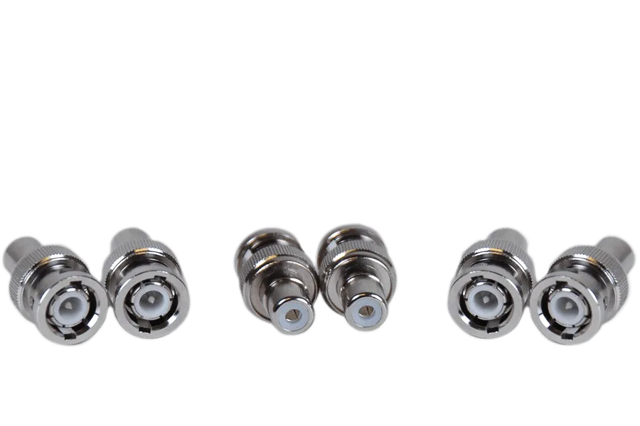 6 Pack of BNC-RCA male-female security connectors