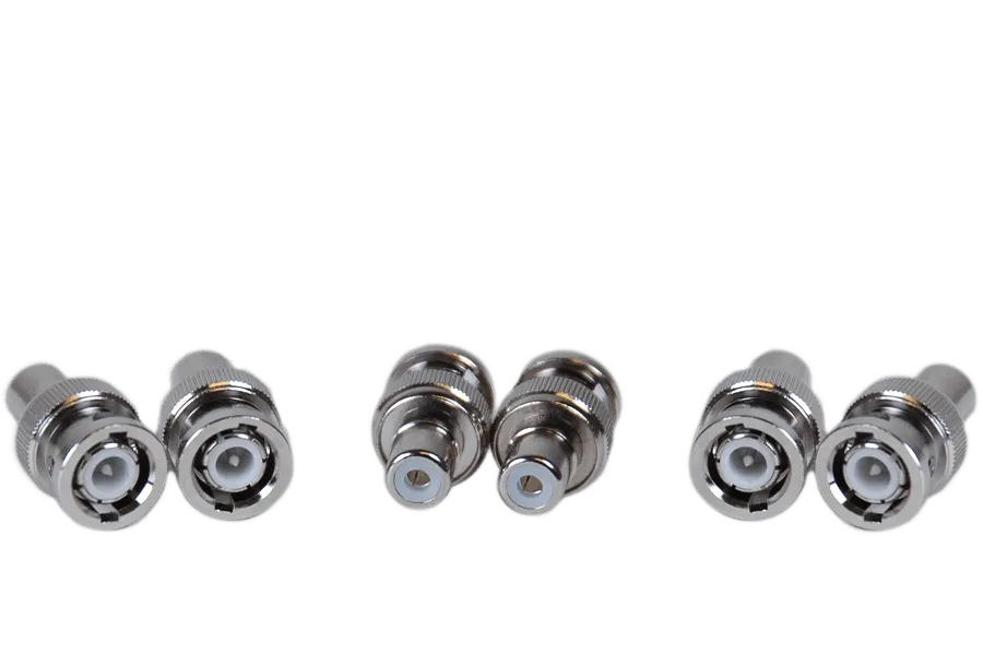 6 Pack of BNC-RCA male-female security connectors