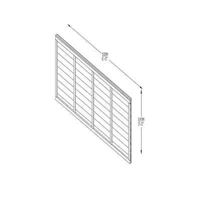 6ft x 3ft Pressure Treated Superlap Fence Panel