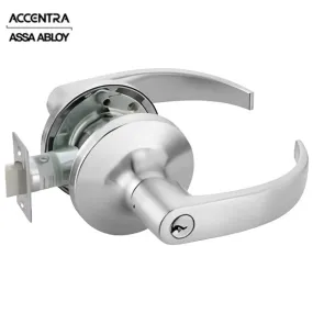 Accentra (Formerly Yale) - PB5430LN - Conventional Cylinder - Pacific Beach Lever - Utility/Aslum/Institutional - Non-handed - 26D - Satin Chrome - Grade 1
