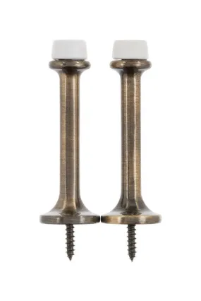 Ace Metal Antique Brass Gold Rigid Door Stop Mounts to door and wall