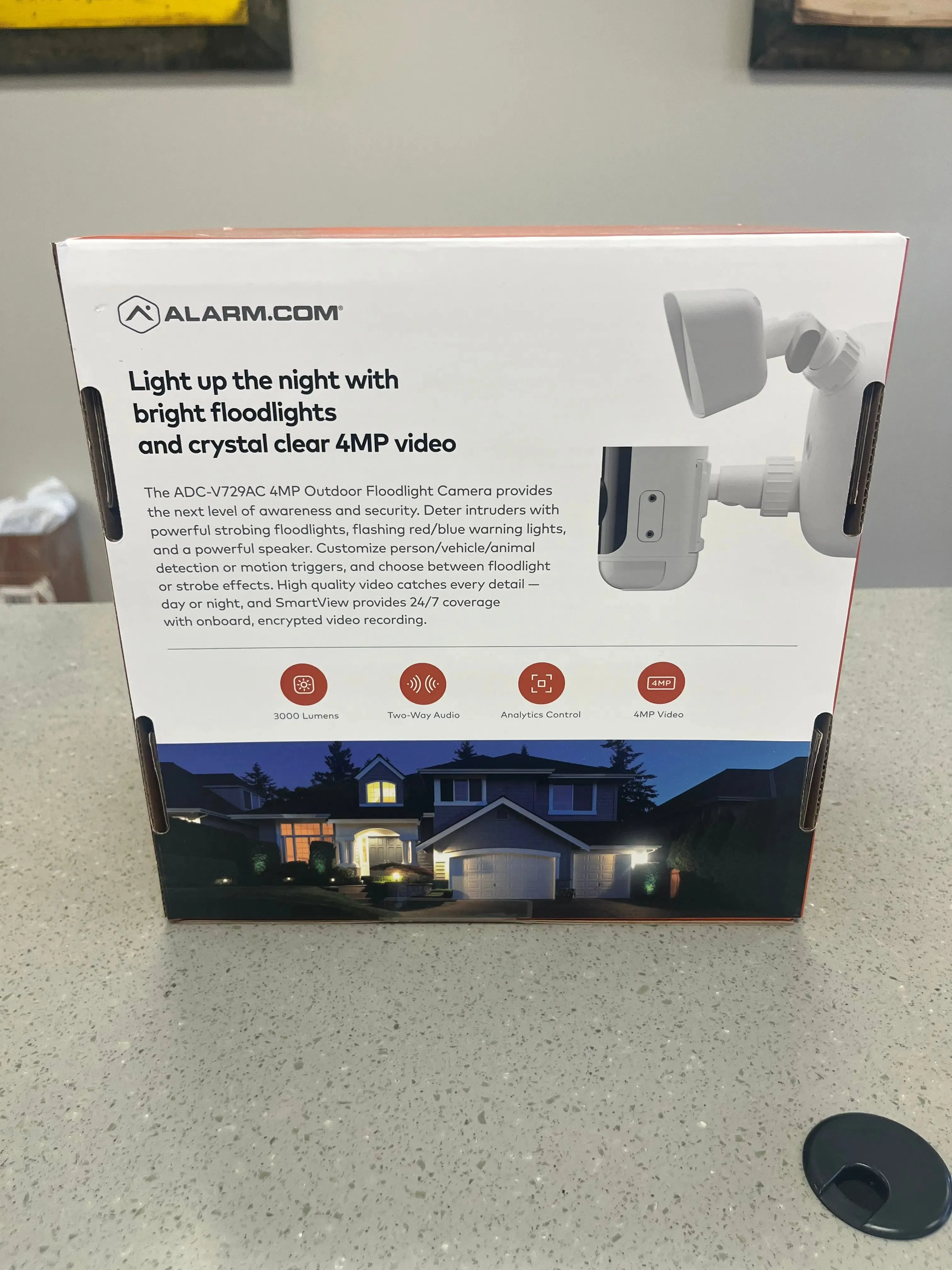 Alarm.com V729AC 4MP Outdoor Floodlight Camera - 120V AC